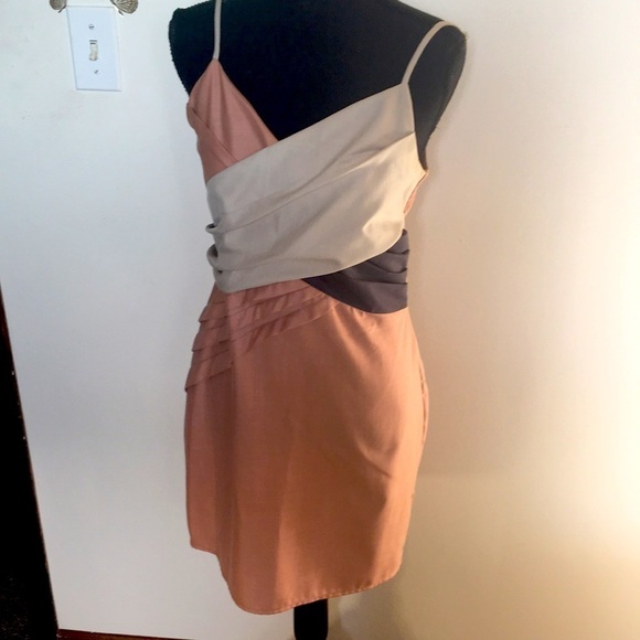 Lucca Couture peach pink layered front spaghetti strap mini dress size medium​ - Picture 1 of 8